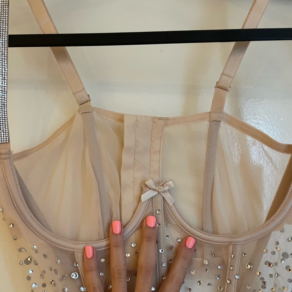 Bedazzled Bustier Tan